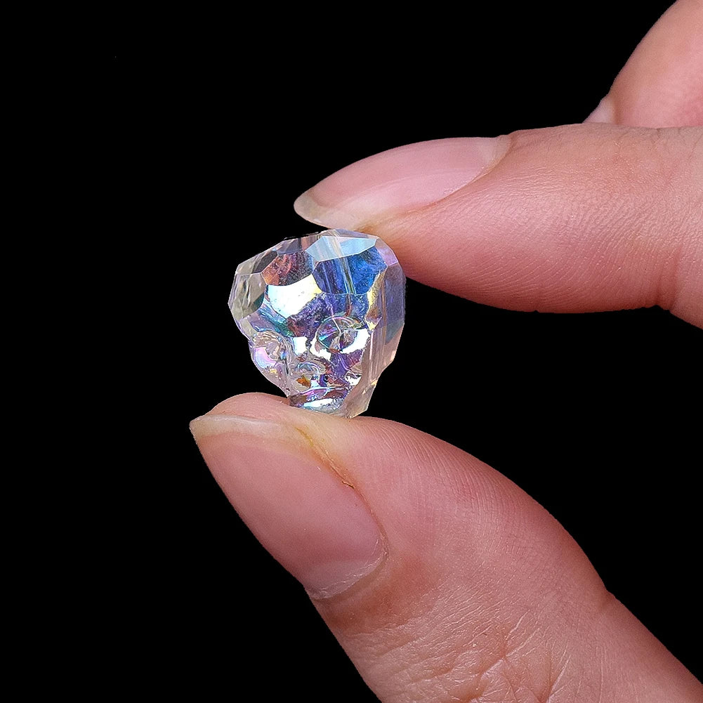 Faceted Crystal Skull Beads 13mm Halloween DIY Jewelry Making Charms Accessories Bracelets Necklaces Decorations Gothic Craft