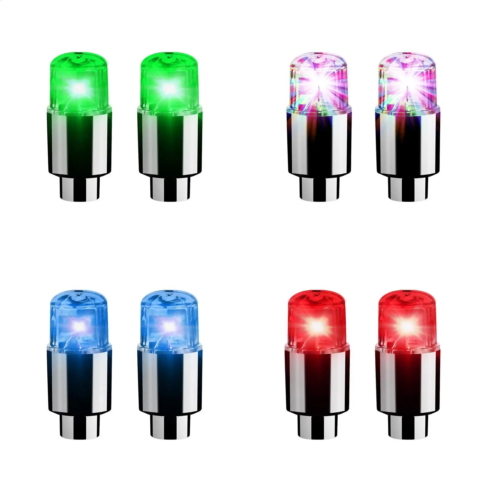 2PCS Car Tire Valve LED Lights Colorful Wheel Rim Lights with Intelligent Motion Sensor for Motorcycle Night Safety Decoration