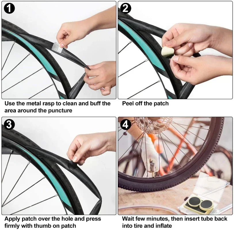 1/50Pcs Tire Repair Patches Car Motorcycle Bike Tire Repair Tools Glue-free Protection Adhesive Quick Drying Bicycle Tyre Patch