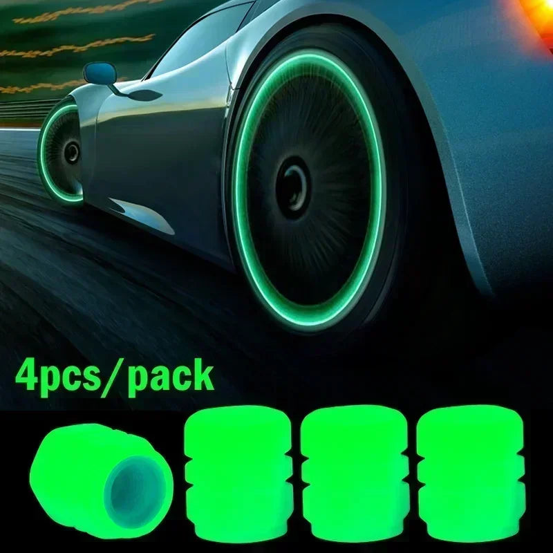 Motorcycle, bicycle wheel hub, valve cap, car luminous tire, valve cap, fluorescent green blue luminous