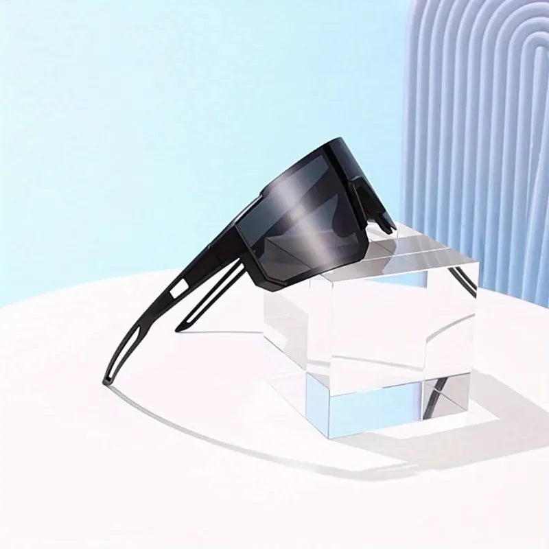 2pcs Men's Oversized Cycling Sunglasses Women Sport Goggles Windproof Lens Road Riding Bike Eyewear UV400 Gafas De Sol