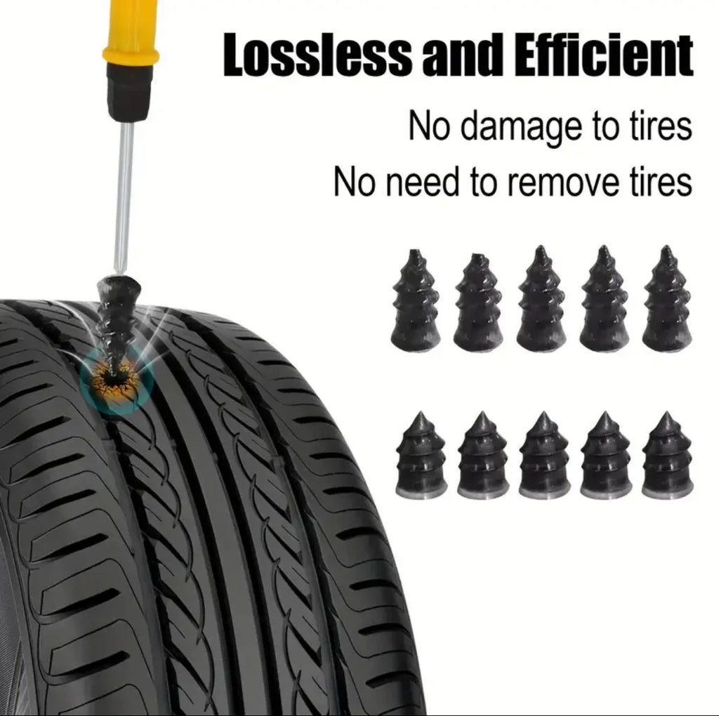 Universal Vacuum Tyre Repair Nail Kit Tubeless Tire Puncture Screw Fix Car Motorcycle ATV Patch Set