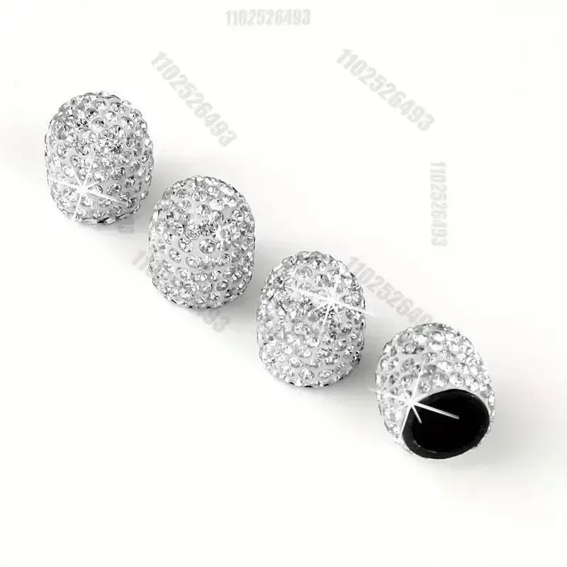 4/2pcs Diamond Crystal Motorcycle Car Tire Valve Caps Shining Dust-proof Wheel Valve Cover Vehicle Bling Valve Cap Styling Toos