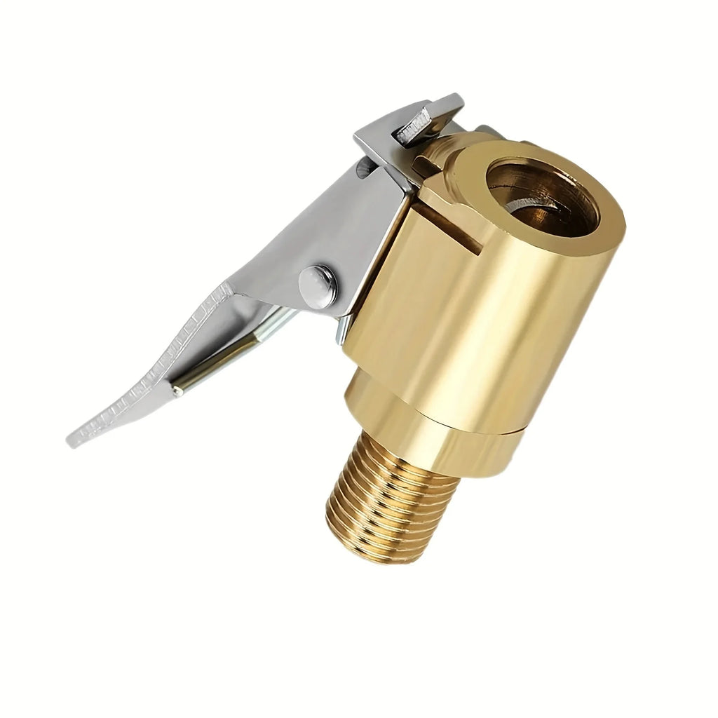 Universal Brass Locking Tyre Air Chuck Clip Adapter Automotive Grade Quick Inflation for Car Motorcycle Bike Accessories