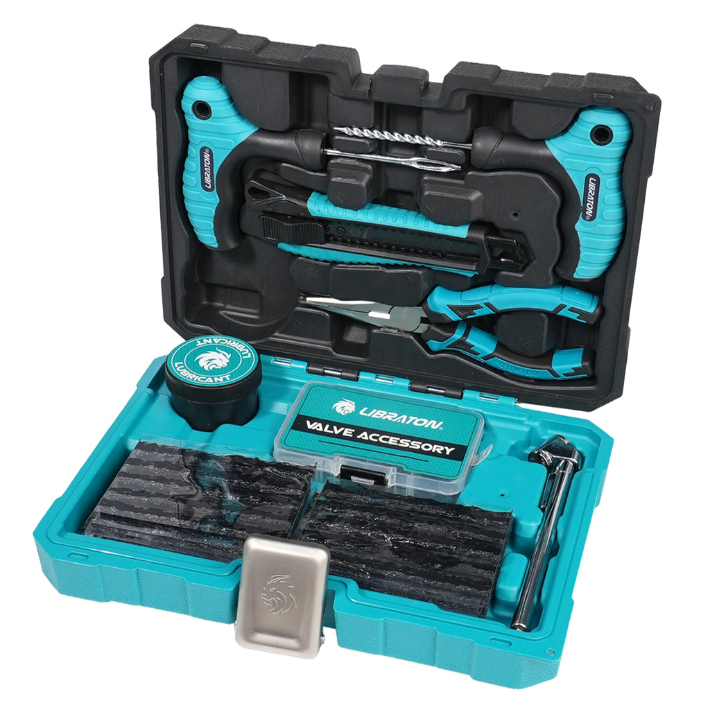Libraton 78PCS Car Tire Repair Kit Heavy Duty Professional Tire Plug Kit Repair Tools For Fix Car Motorcycle SUV Truck Tire Plug
