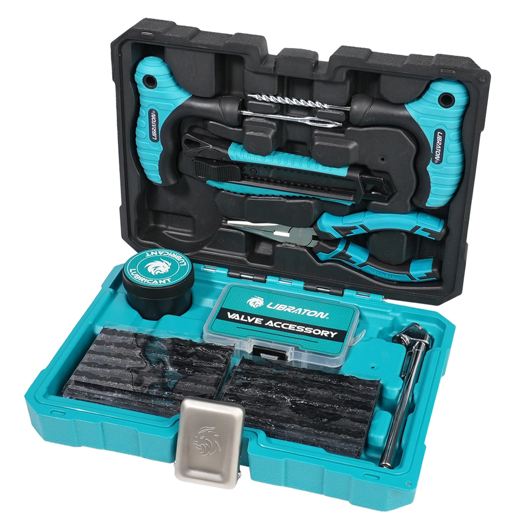 Libraton 78PCS Car Tire Repair Kit Heavy Duty Professional Tire Plug Kit Repair Tools For Fix Car Motorcycle SUV Truck Tire Plug