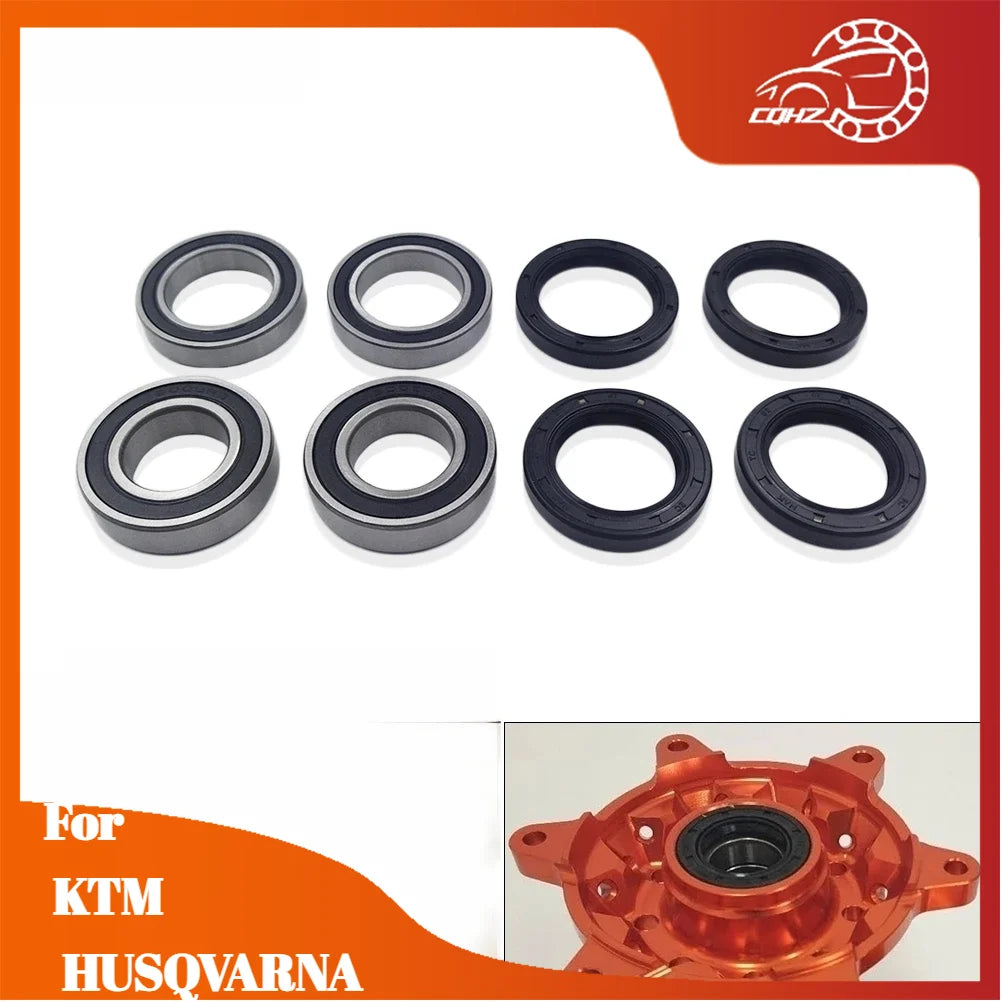 CQHZJ Motorcycle Front Rear Wheel Hub Oil Seal Bearing Set For KTM EXC200 SX300  XC150 CR125 HUSQVARNA TC250 FC450 FE250 FE390E