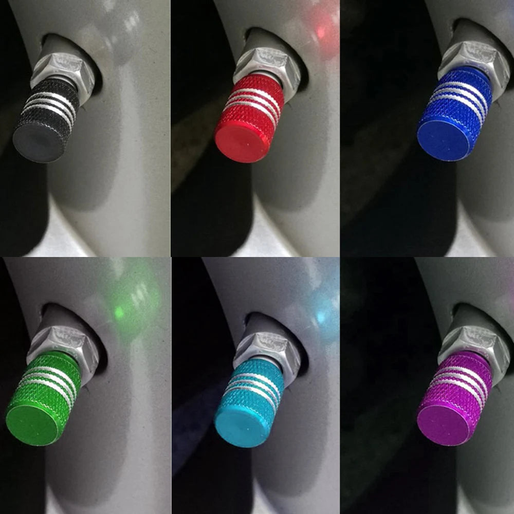 Aluminum Alloy Tire Valve Stem Caps 4 Pcs Universal Stem Covers for Cars Motorcycles and Bikes Auto Tire Accessoires