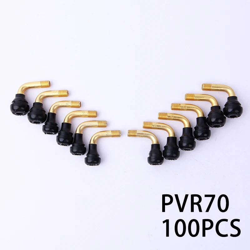 100PCS PVR70 PVR40 PVR50 PVR60 Rubber Valve Core Electric Car Tubeless Tire Valve Elbow Motorcycle Tire Valve Removal Tool