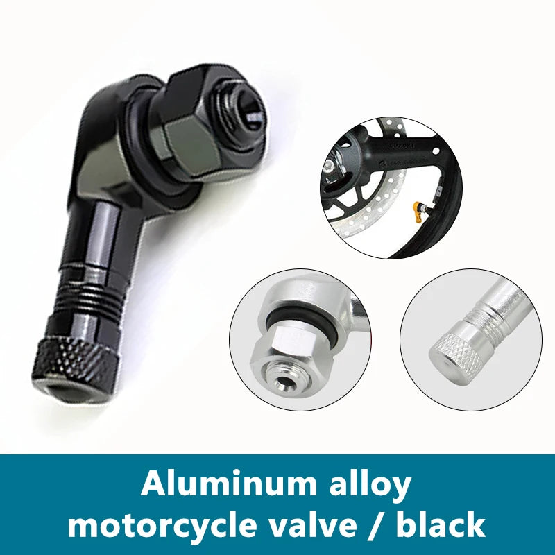 SEAMETAL 1/2pcs Universal Motorcycle Wheel Tire Valves Stem Cap Air Tire Cover 90 Degree CNC Aluminum Tubeless Valve Stems
