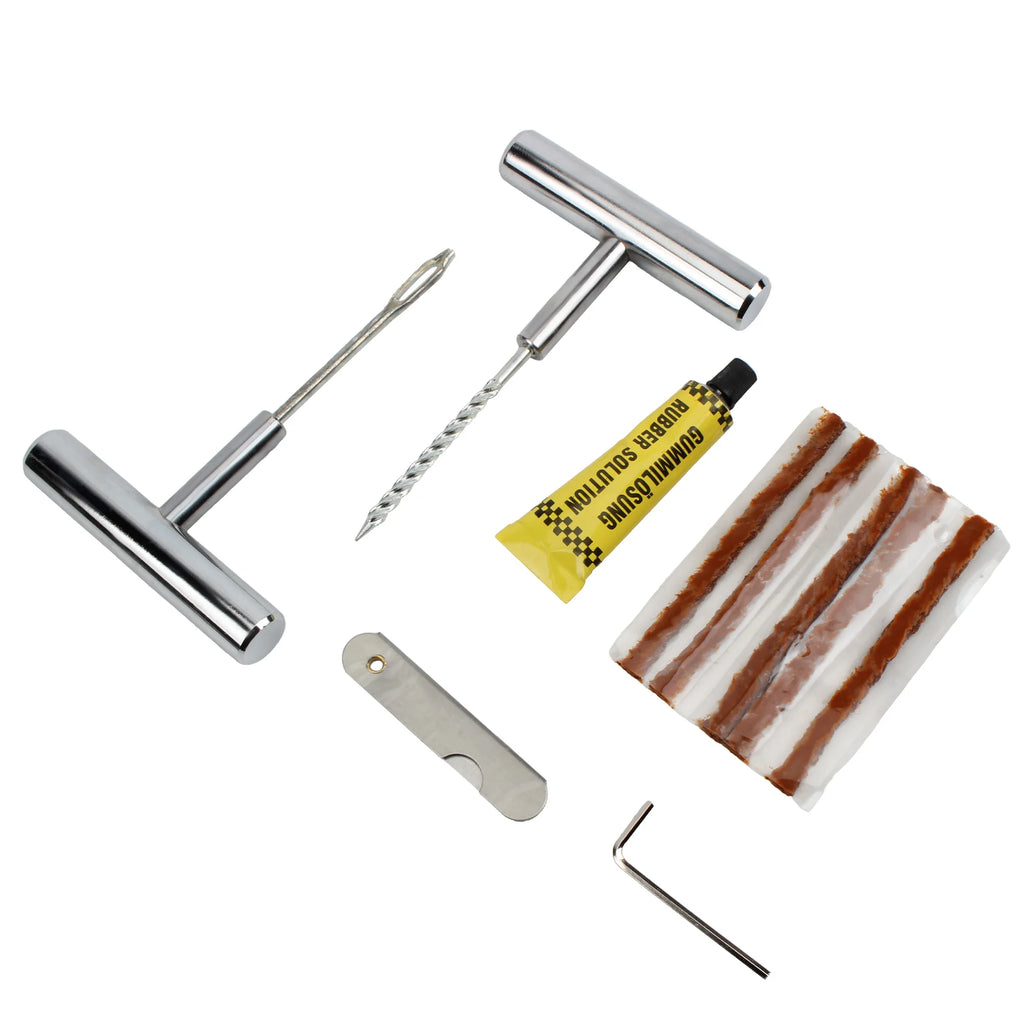 Universal Motorcycle Tire Repair Tools Set Dirt Pit Bike Rubber Strips Tubeless Tyre Puncture Studding Plug Tire Repair Tool
