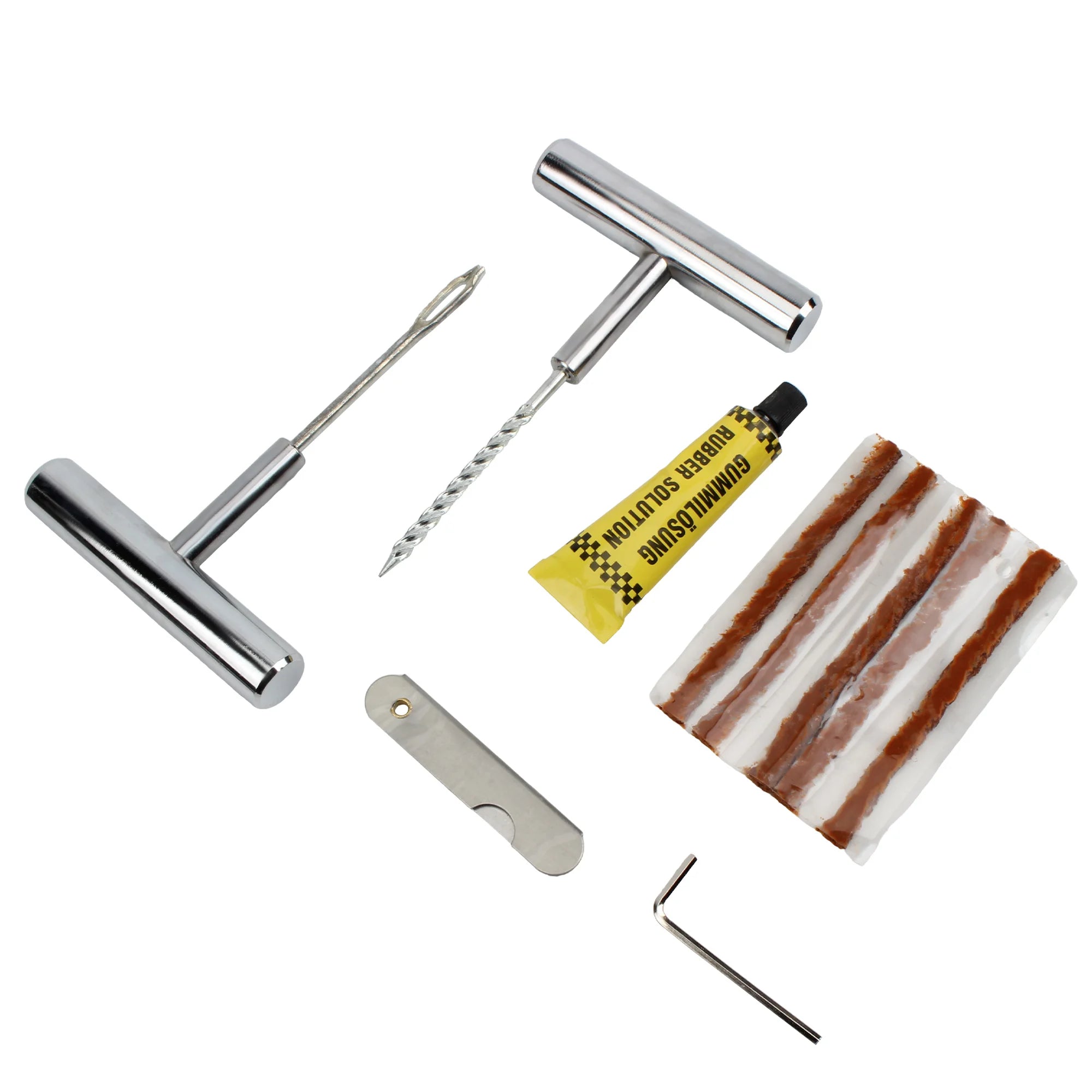 Universal Motorcycle Tire Repair Tools Set Dirt Pit Bike Rubber Strips Tubeless Tyre Puncture Studding Plug Tire Repair Tool