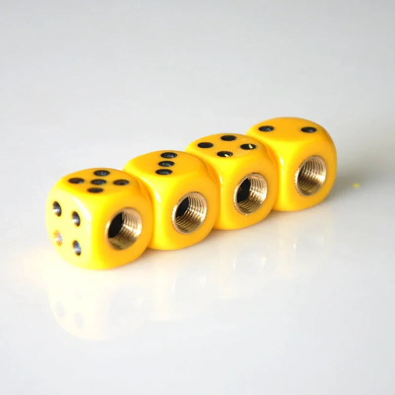 Dice Valve Cap Acrylic Motorcycle Wheel Stem Cover Bicycle Dustproof Stem Cap Multicolored Tire Cap for Bike Car Bicycle Truck
