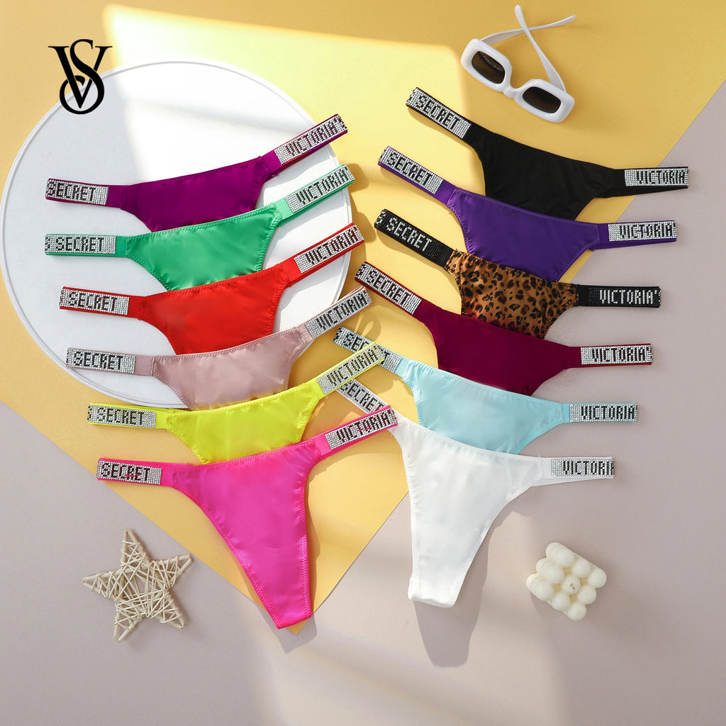Victoria Secret Very Sexy Shine Script Thong Panty Sexy Lingerie Women Underwear Seamless Hot Sale