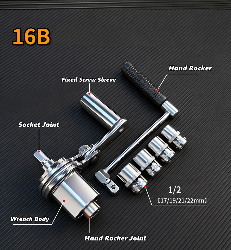 Torque Multiplier Set 1/2” 17mm/19mm/21mm/22mm Sockets,Labor Saving Lug Nut Remover Hand Wrench Kit for  Motorcycle Tire Repair