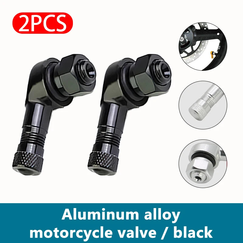 SEAMETAL 1/2pcs Universal Motorcycle Wheel Tire Valves Stem Cap Air Tire Cover 90 Degree CNC Aluminum Tubeless Valve Stems
