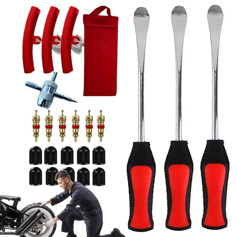 Motorcycle Tire Spoons With Rim Protector Motorcycle Tire Changing Lever Portable Tire Changer Levers For Motorcycle Bike Repair