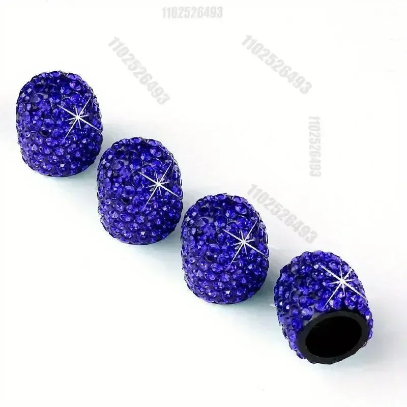 4/2pcs Diamond Crystal Motorcycle Car Tire Valve Caps Shining Dust-proof Wheel Valve Cover Vehicle Bling Valve Cap Styling Toos