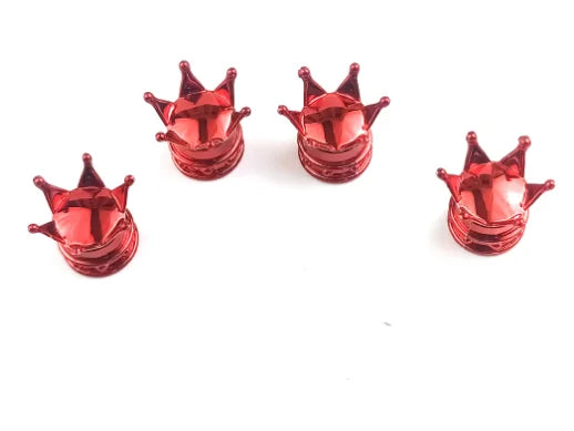 4 PCS Universal Crown Wheel Valve Covers Air Dustproof Waterproof Car Motorcycle Tyre Rim Covers Car Decoration Valve Caps
