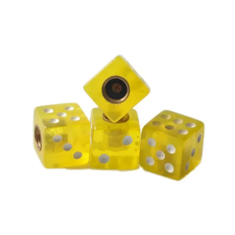Dice Valve Cap Acrylic Motorcycle Wheel Stem Cover Bicycle Dustproof Stem Cap Multicolored Tire Cap for Bike Car Bicycle Truck