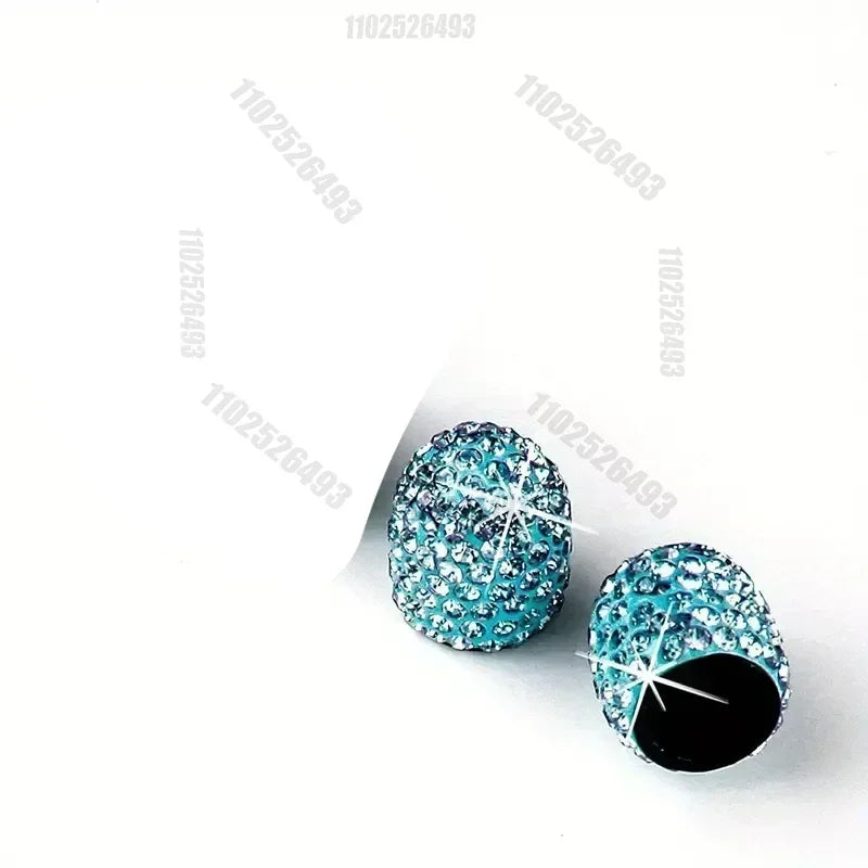 4/2pcs Diamond Crystal Motorcycle Car Tire Valve Caps Shining Dust-proof Wheel Valve Cover Vehicle Bling Valve Cap Styling Toos
