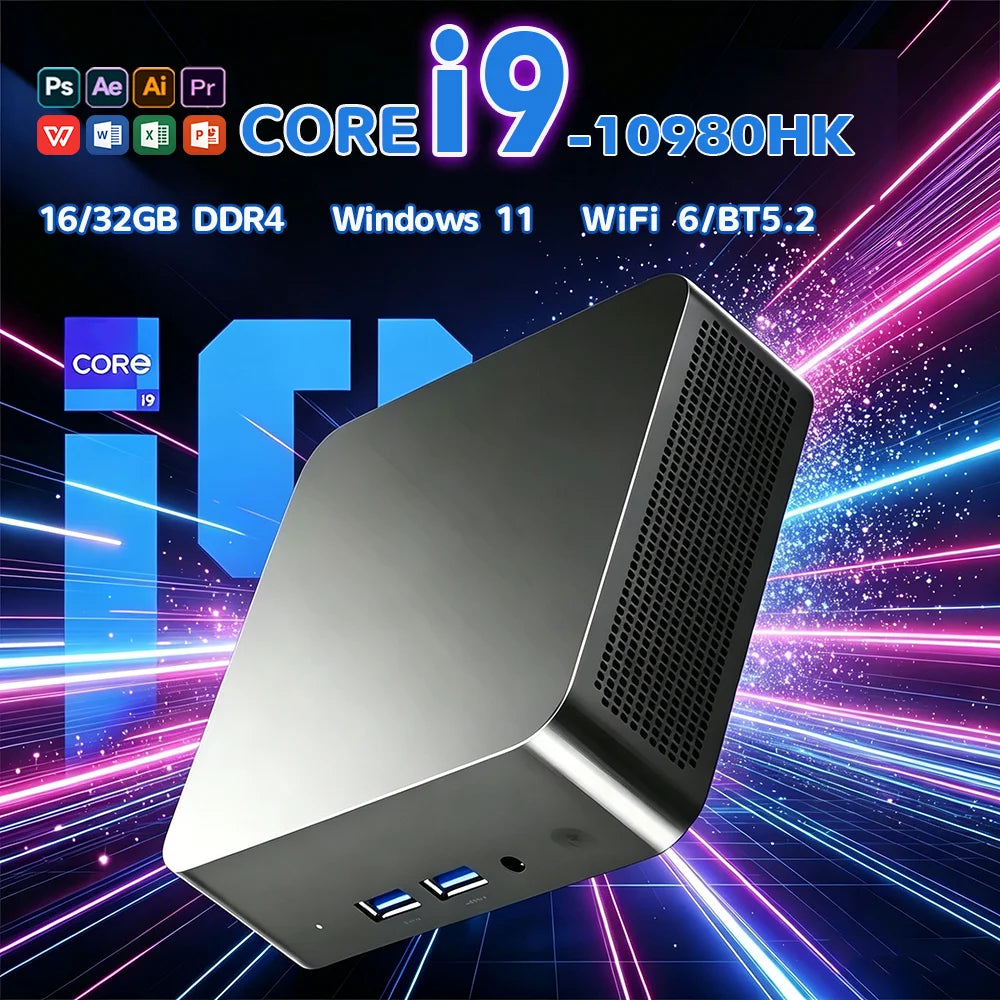 2026 Mini PC Intel Core I9 10980HK/N150 Portable Computer Gaming PC 16GB 32GB RAM 1TB SSD Windows 11 Pro Office Wifi 6 BT5.2 PC