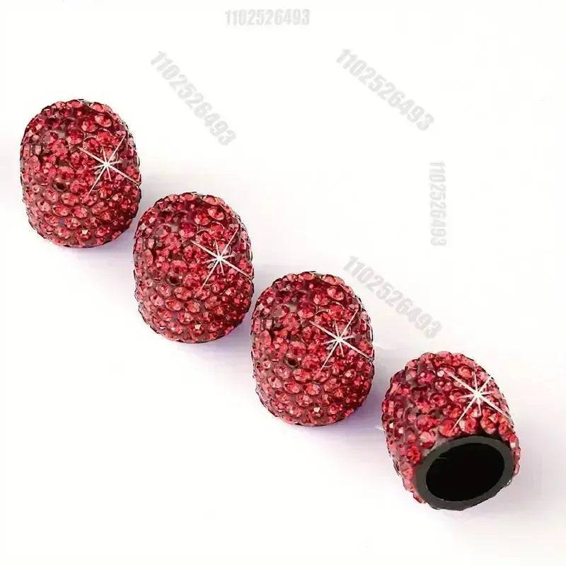 4/2pcs Diamond Crystal Motorcycle Car Tire Valve Caps Shining Dust-proof Wheel Valve Cover Vehicle Bling Valve Cap Styling Toos