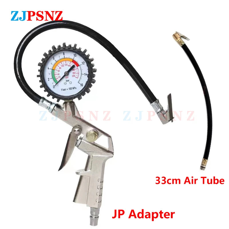 0-16Bar/0-220Psi Auto Tire Pressure Gauge Pressure Gun Type For Air Compressor Car SUV Motorcycle Inflator Pump Tire Repair Tool