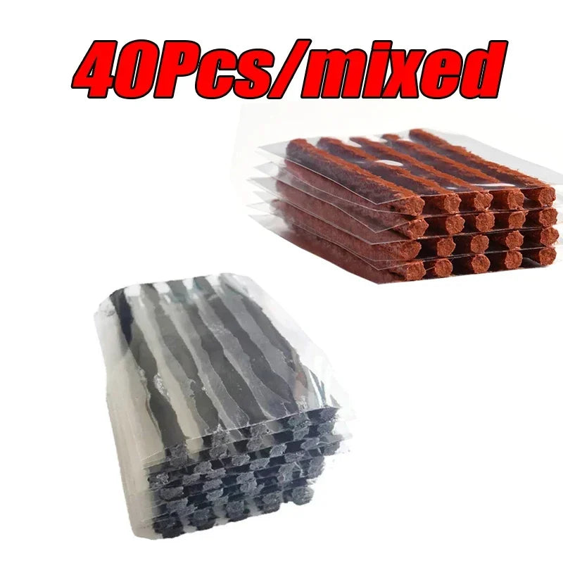 Roadside Emergency Tubeless Tire Puncture Repair Kit Rubber Plugs Insertion Tools for Auto Motorcycle Truck SUV ATV