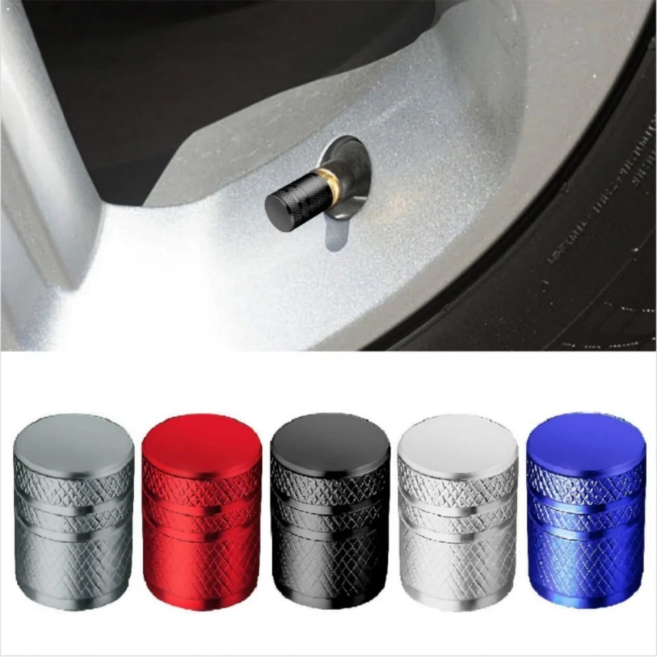 Aluminum Alloy Car Tire Valve Caps with Plastic Liner Universal Auto Motorcycle Bike Valve Dustproof Cover for Schrader Valve