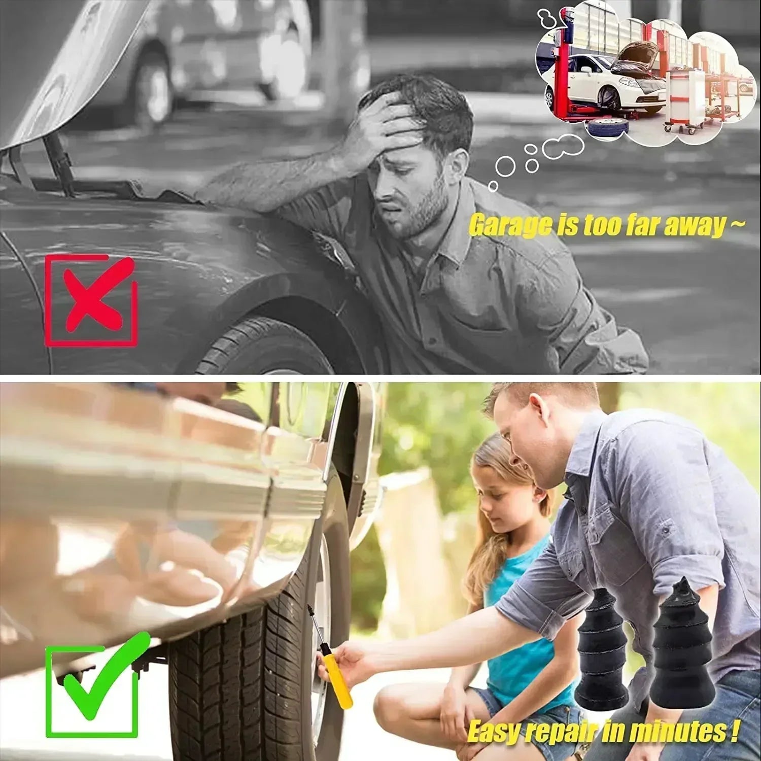 10-30Pcs Emergency Tire Puncture Repair Nails Universal Car Motorcycle Bike Vacuum Tyre Repair Nail Quick Fix Tool Kit