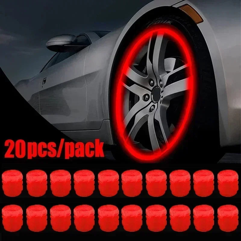 Motorcycle, bicycle wheel hub, valve cap, car luminous tire, valve cap, fluorescent green blue luminous