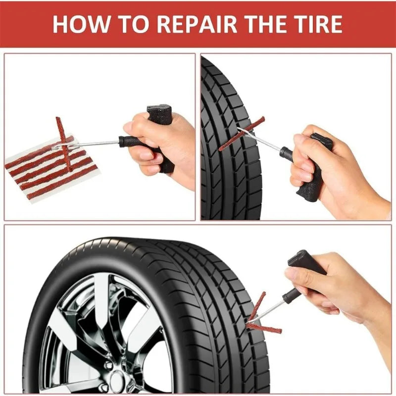 Car Tire Repair Strip Motorcycle Tubeless Tyre Wheels Puncture Plug Seal Tape Repair Tools Car Vacuum Tire Rubber Strip