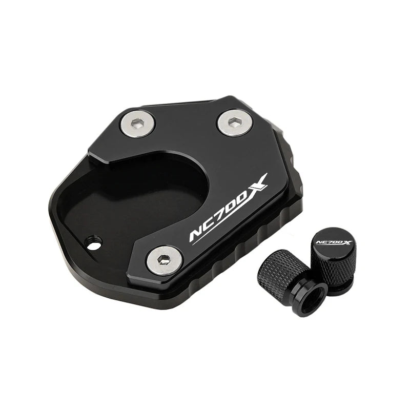 Kickstand Side Stand Foot Extension Pad & Tire Valve Cap New Fit For HONDA NC700X NC700 X  NC 700 X Motorcycle CNC Accessories