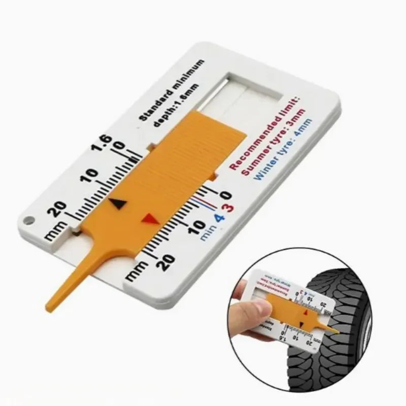 1PC Portable Tire Tread Depth Gauge 0-20mm Vernier Caliper Ruler for Car Motorcycle Truck Maintenance