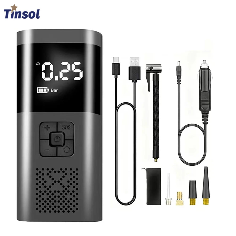 Motorcycle air pump, smart wireless digital tire inflator, emergency air compressor suitable for motorcycles, cars, and bicycles