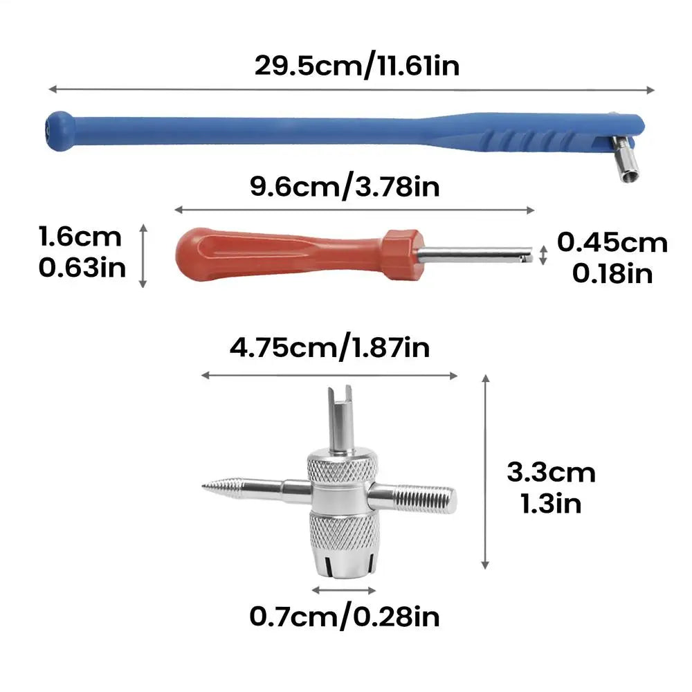 3pcs/set Car Valve Stem Removal Tool Motorcycle Tire Valve Remover Metal Puller Wrench For Motorcycle Car Bike Tire Repair Tool