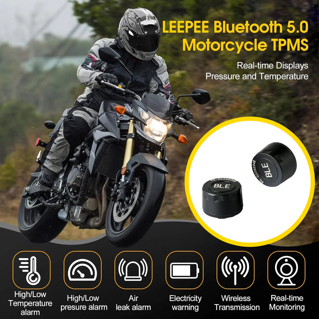 Jansite Motorcycles TPMS Designed for Specific Model Temperature Warning Gauge Moto Tire Pressure Sensors Motorcycle Accessories