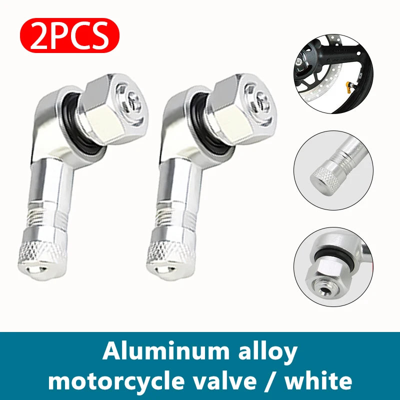 SEAMETAL 1/2pcs Universal Motorcycle Wheel Tire Valves Stem Cap Air Tire Cover 90 Degree CNC Aluminum Tubeless Valve Stems