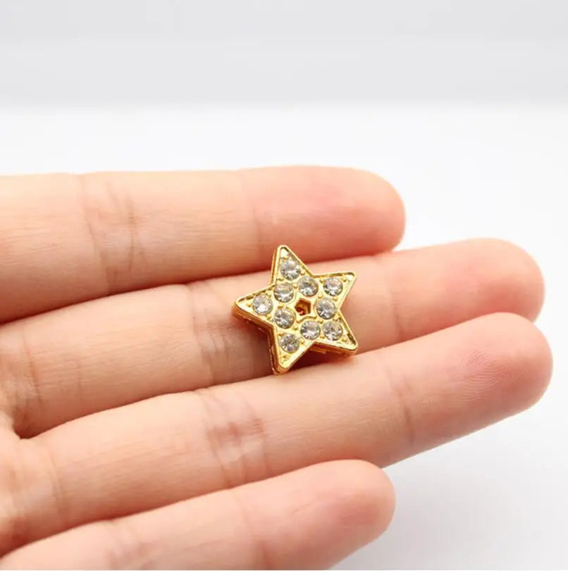 30PC/lot Hole 10MM Heart Star Slide Charm Paw Butterfly Crown DIY Charms for 10mm Bracelet Wristband Jewelry Making