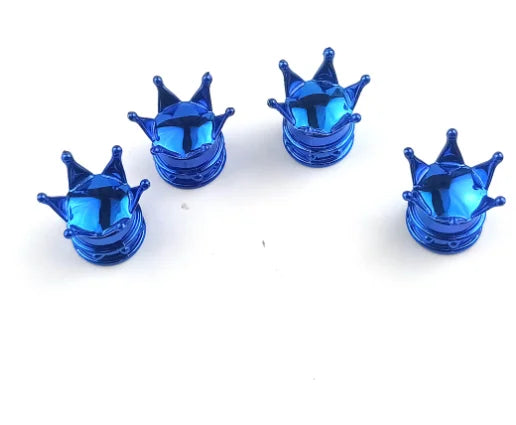 4 PCS Universal Crown Wheel Valve Covers Air Dustproof Waterproof Car Motorcycle Tyre Rim Covers Car Decoration Valve Caps