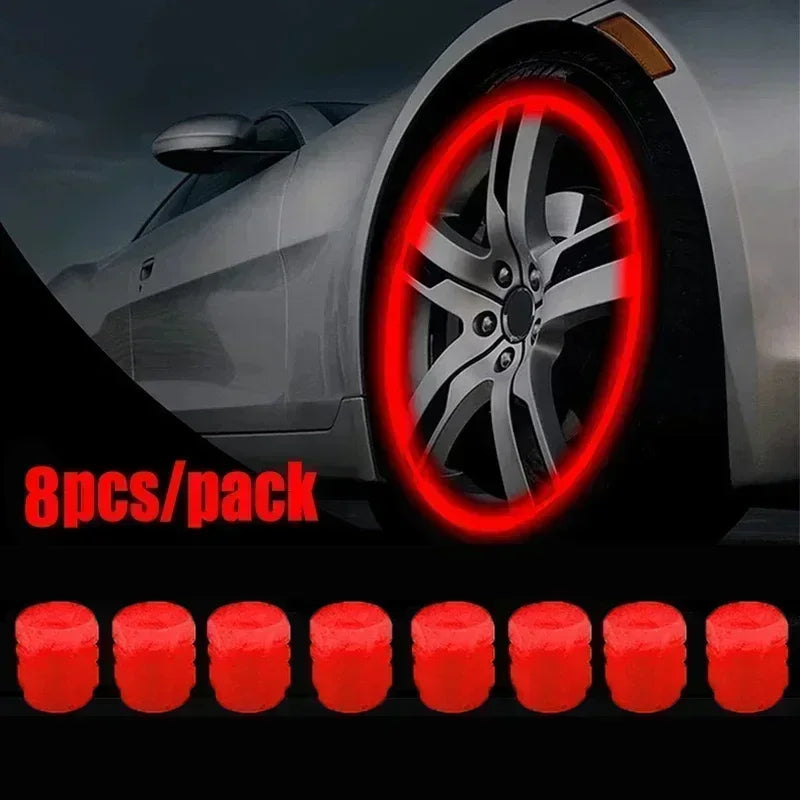Motorcycle, bicycle wheel hub, valve cap, car luminous tire, valve cap, fluorescent green blue luminous