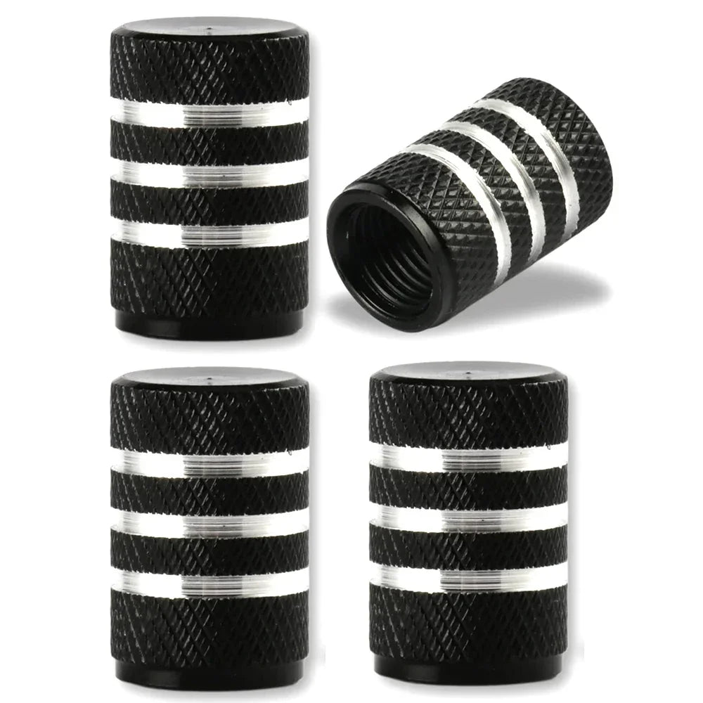 Aluminum Alloy Tire Valve Stem Caps 4 Pcs Universal Stem Covers for Cars Motorcycles and Bikes Auto Tire Accessoires