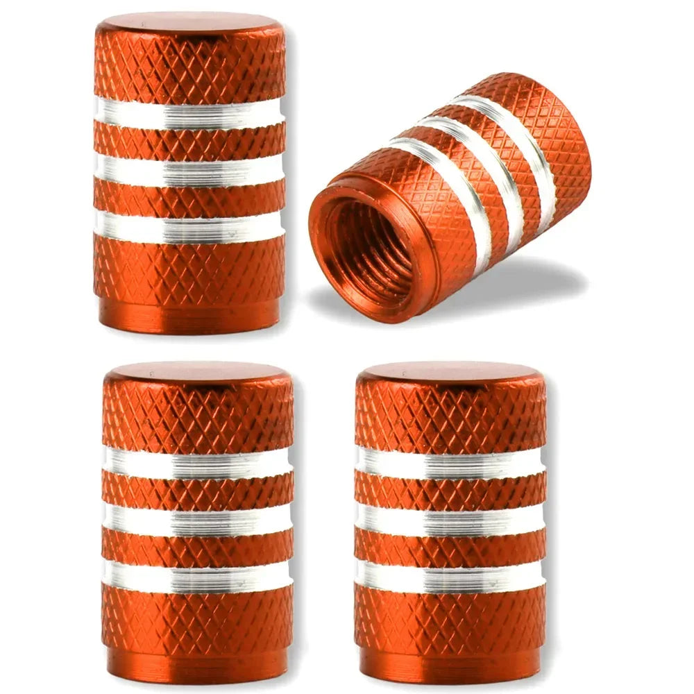 Aluminum Alloy Tire Valve Stem Caps 4 Pcs Universal Stem Covers for Cars Motorcycles and Bikes Auto Tire Accessoires