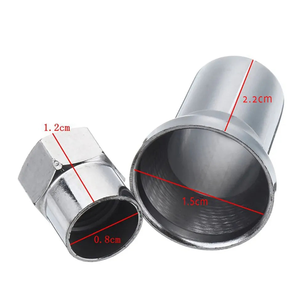 12Pcs/set TR413 Chrome Car Tire Wheel Tyre Valve Stem Hex Caps Case W/ Sleeve Cover For Automobiles Motorcycles Trucks Bikes