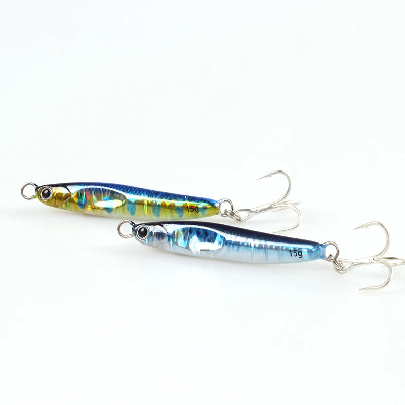 LETOYO Micro Metal Jig 10g 15g Fishing Lures Shore Jigging Sea Freshwater for Perch Bass Trout Artificial Bait Tackle