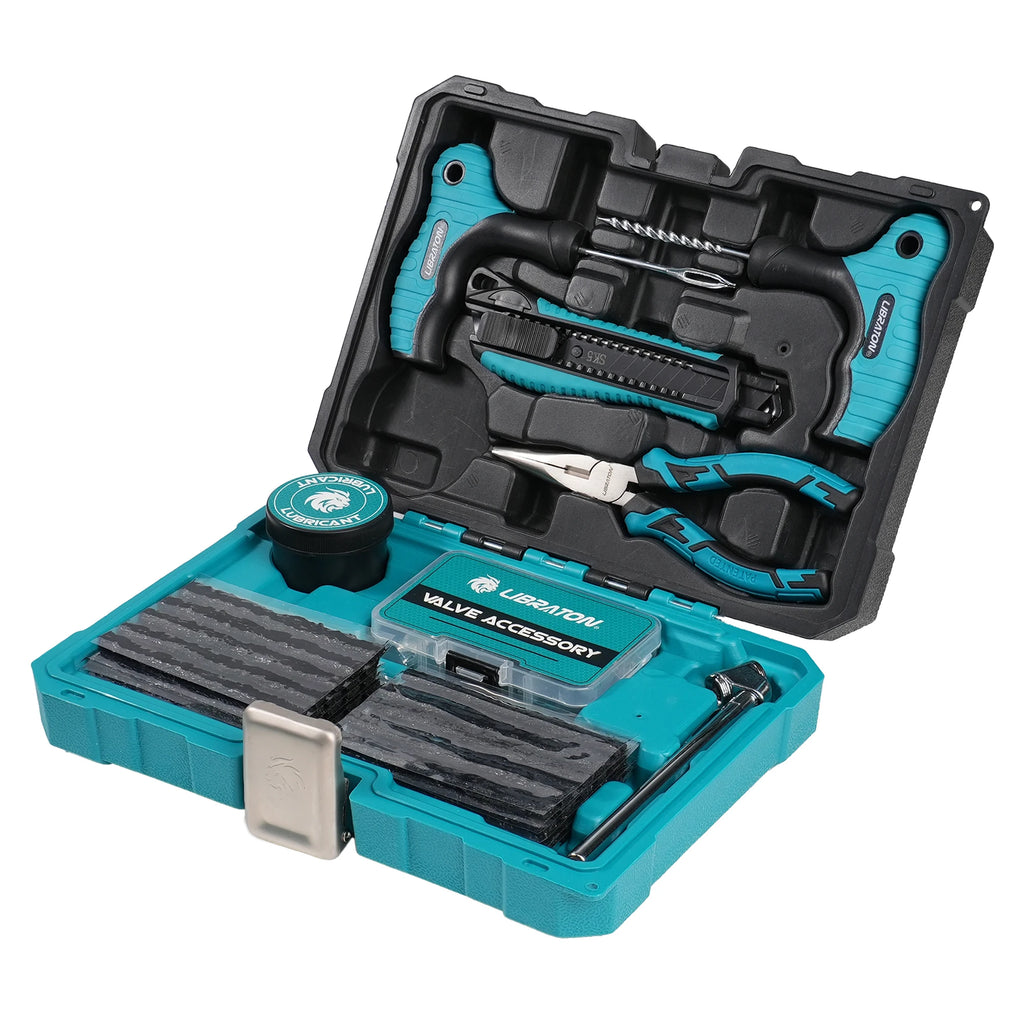 Libraton 78PCS Car Tire Repair Kit Heavy Duty Professional Tire Plug Kit Repair Tools For Fix Car Motorcycle SUV Truck Tire Plug