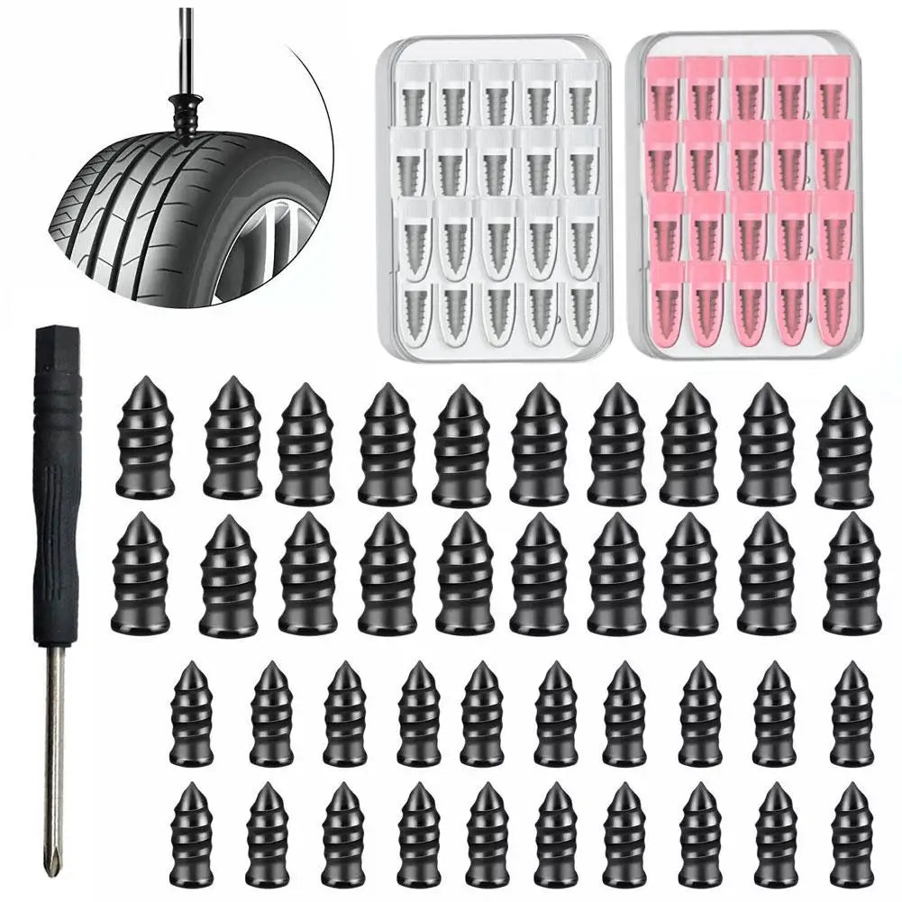 Car Vacuum Tyre Repair Nails Tool Set Rubber Tire Puncture Repair Kit with Repair Glue for Cars Truck Motorcycle