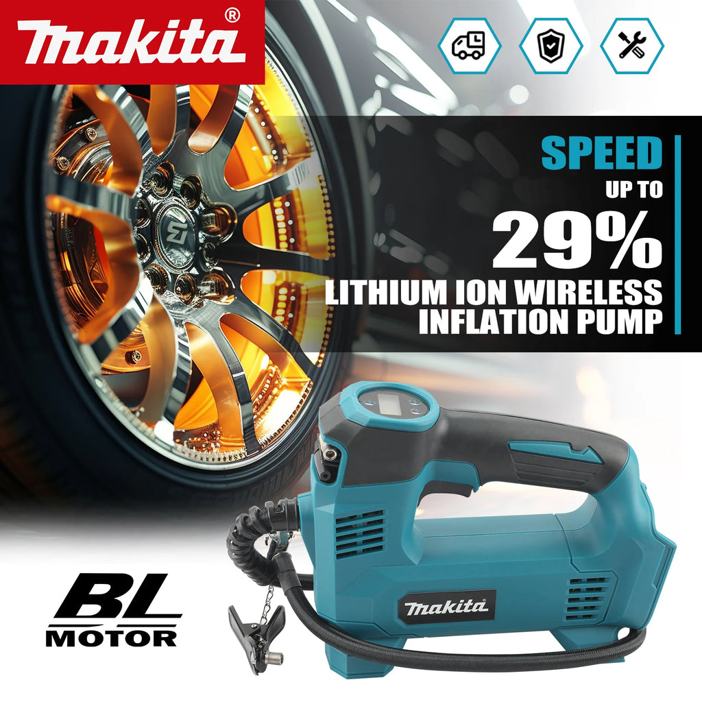 Makita DYS59 18V Battery Portable Air pump Lithium-Ion Cordless Inflator For Car Tyre Inflator Electric Motorcycle Pump