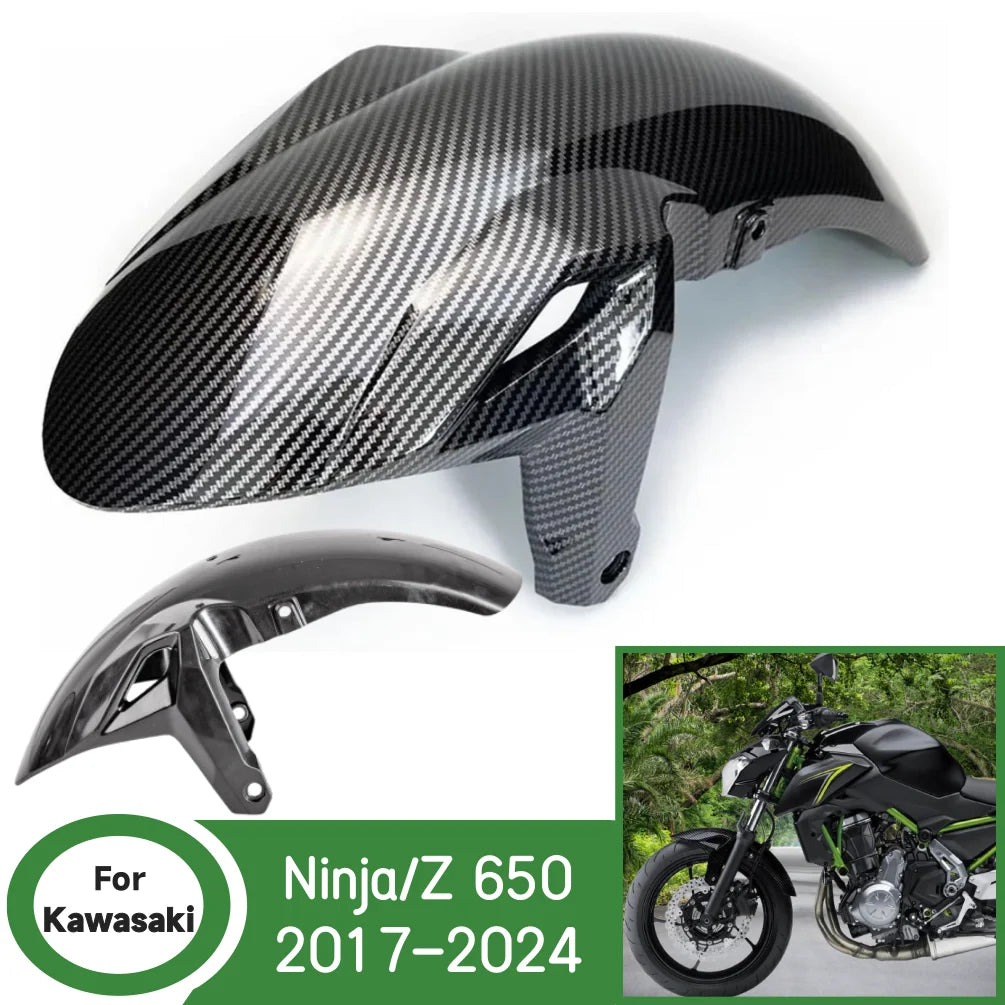 Z650 Ninja650 Front Fender Mudguard Tire Hugger Splash Guard For Kawasaki Ninja 650 2017-2025 Motorcycle Wheel Cover Accessories